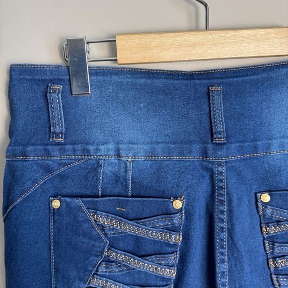 TUSH PUSH Jeans Women's Blue Jeans Size 17 High Waisted Retro Stretch - Picture 7 of 16